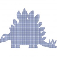 Tapetendinosaurier 205 blau kariert
