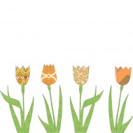 Inke Tulpen 4er-Set in Orangetönen
