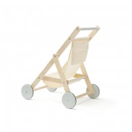 Kids Concept Puppenwagen aus Holz/Stoff in natur/mint H 50cm
