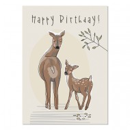 Krima&Isa Postkarte Happy Birthday Rehe