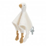 Little Dutch Kuscheltuch "Little Goose" weiß/senfgelb