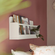 LIFETIME Bücherregal für Wand oder Bett in weiß