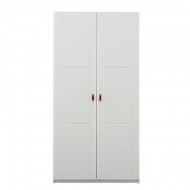 LIFETIME 2-türiger Kleiderschrank in weiß - 100x203cm - Griffe wählbar