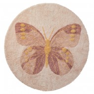 LIFETIME runder Baumwollteppich Butterflies Ø130cm