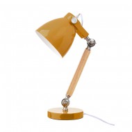 LIFETIME Schreibtischlampe bronze mit Holzdetail 