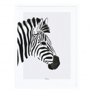 Lilipinso Kinderzimmerbild 30x40cm Zebra in schwarz/weiß mit R...