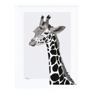 Lilipinso Kinderzimmerbild 30x40cm Giraffe in schwarz/weiß mit Rahmen