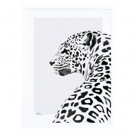 Lilipinso Kinderzimmerbild 30x40cm Leopard in schwarz/weiß mit Rahmen