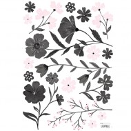 Lilipinso Wandsticker A3 Blumen rosa-schwarz
