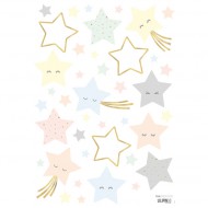 Lilipinso Wandsticker A3 in weiß mit Sternen in Pastellfarben