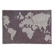 Lorena Canals waschbarer Teppich Worldmap grau 140x200cm