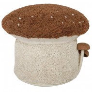 Lorena Canals Pouf "Boletus" toffee/natural Ø45x35cm