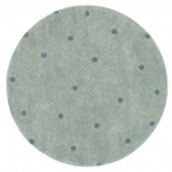 Lorena Canals waschbarer Teppich 'Round Dot' in blue sage Ø140cm