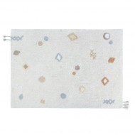 Lorena Canals waschbarer Teppich 'Kim' in natural mit bunten D...