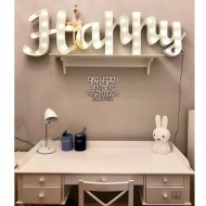 Marquee-Lights großer Schriftzug HAPPY mit LED Beleuchtung - 140cm für SELBSTABHOLER