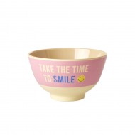 Rice Melaminschüssel klein 'Smiley' in pink