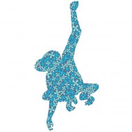 Tapetenaffe 068 in blau