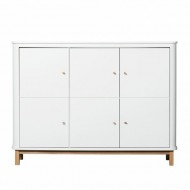 Oliver Furniture Wood Multi-Schrank 3-türig in weiß/Eiche