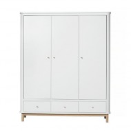 Oliver Furniture Wood Kleiderschrank 3-türig in weiß/Eiche