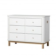 Oliver Furniture Wood Kommode 6 Schubladen in weiß/Eiche