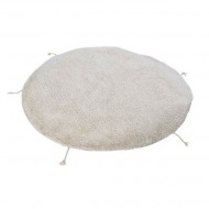 Lorena Canals waschbarer Sitzpouff/Teppich 'Lou' in creme ca. Ø 120cm