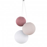 La Case de Cousin Paul dreifache Deckenlampe Globus Altrosa - Beige - Weiß 
