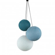 La Case de Cousin Paul dreifache Deckenlampe Globus Bleu Paon- Denim - Azur