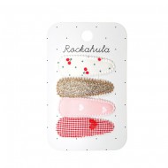 Rockahula Haarspangen-Set 'Sweet Cherry Fabric'
