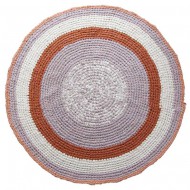 Sebra Häkelteppich in rosa/violett/weiß