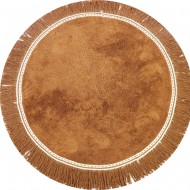 Tapis Petit runder Baumwollteppich 'Anna' in rost ca. Ø 110cm