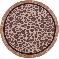 Tapis Petit runder Baumwollteppich 'Leopard' in rost/braun ca. Ø 120cm
