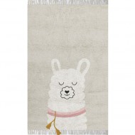Tapis Petit waschbarer Teppich 'Lama' in grau/creme/rosa ca. 90x125cm