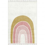 Tapis Petit waschbarer Teppich 'Regenbogen' in creme/rosa ca. 90x130cm