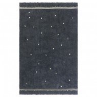 Tapis Petit Baumwollteppich 'Emily' in anthrazit mit Punkten ca. 120x170cm