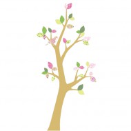Inke Tapetenbaum 3 mit braunem Stamm und rosa-grünen Blättern