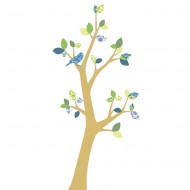 Inke Tapetenbaum 3  mit braunem Stamm und grün-blauen Blätternn