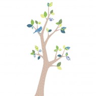 Inke Tapetenbaum 3  mit dunkelbraunem Stamm und grün-blauen Blätternn