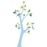 Inke Tapetenbaum 3  mit blauem Stamm und grün-blauen Blättern