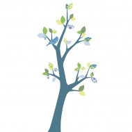 Inke Tapetenbaum 3  mit dunkelblauem Stamm und grün-blauen Blättern
