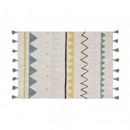 Lorena Canals waschbarer Teppich 'Azteca Natural' in vintage blue 140x200cm