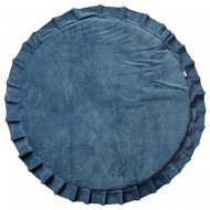 Wigiwama Spielmatte mit Rüschen aus Samt in Deep Blue, Ø 110cm