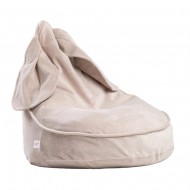 Wigiwama kleiner Sitzsack Hase aus Samt in Beige, 70x60cm AUSSTELLUNGSSTÜCK