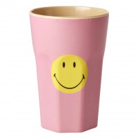 Rice Melaminbecher 'Smiley' in pink 500ml